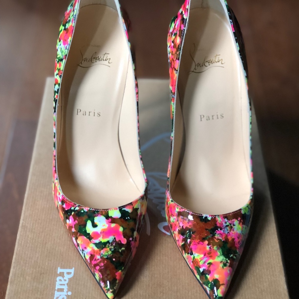 Christian Louboutin Multi Neon Kate 120 patent